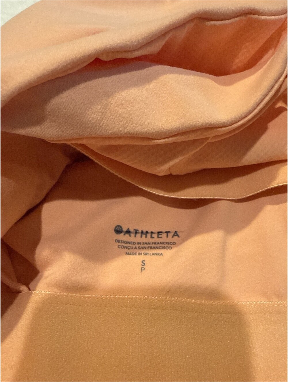 Athleta Conscious Cut Out Crop Top  Light Orange  Bra S (003) - Picture 4 of 4